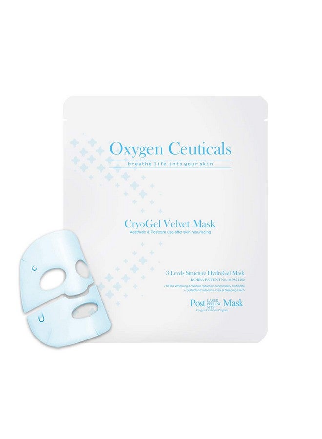 Hydrogel Sheet Mask Oxygenceuticals Cryogel Velvet Mask Premium Korean Gel Sheet Mask For Instant Hydration Soothing Cooling Healing Posttreatment 6 Sheets/Box