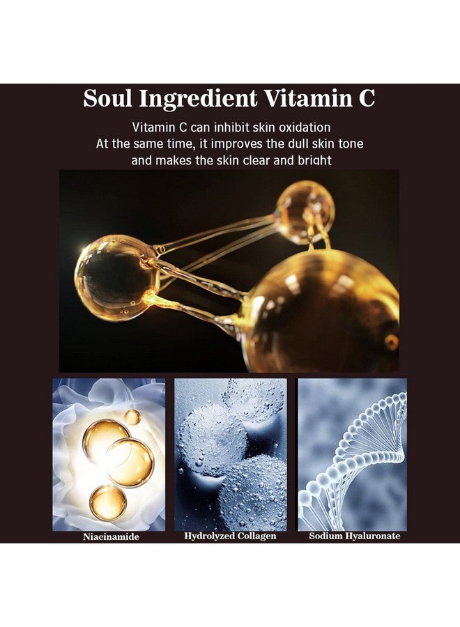 Vitamin C Essence Facial Mask Moisturizing Refreshing Deep Hydration Repair Sunburn Remove Acnes Wrinkles Refines Pores 25Ml/0.88Fl.Oz (10 Pack)