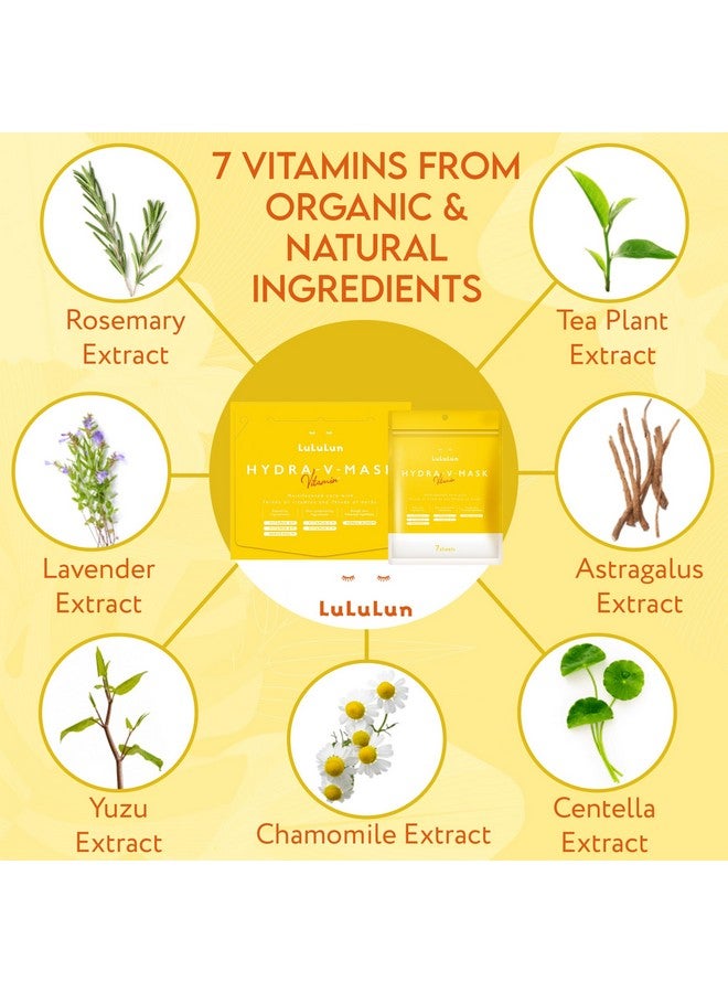Hydra V Vitaminpacked Facial Sheet Mask 28 Sheets Hydrating Face Mask With Vitamin C & E Skincare Cotton Face Mask Facial Kit