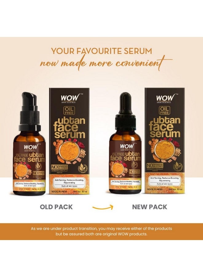 Ubtan Face Serum | Oil Free | For Tan Radiance Boosting & Rejuvenating Skin | Smoothen Skin Tone | Paraben Free | Face Serum For Women & Men | 30 Ml