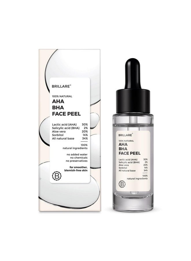 30% Aha + 2% Bha Face Peeling Solution Glowing Smooth Blemishfree Skin Exfoliating Serum For Acne Prone Skin Pigmentation & Antiageing With Lactic Acid Salicylic Acid & Aloe Vera