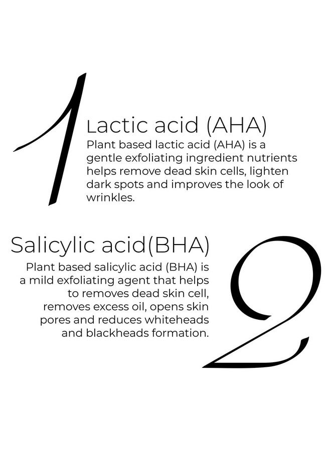 30% Aha + 2% Bha Face Peeling Solution Glowing Smooth Blemishfree Skin Exfoliating Serum For Acne Prone Skin Pigmentation & Antiageing With Lactic Acid Salicylic Acid & Aloe Vera