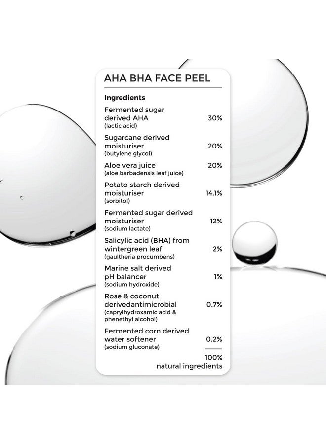 30% Aha + 2% Bha Face Peeling Solution Glowing Smooth Blemishfree Skin Exfoliating Serum For Acne Prone Skin Pigmentation & Antiageing With Lactic Acid Salicylic Acid & Aloe Vera