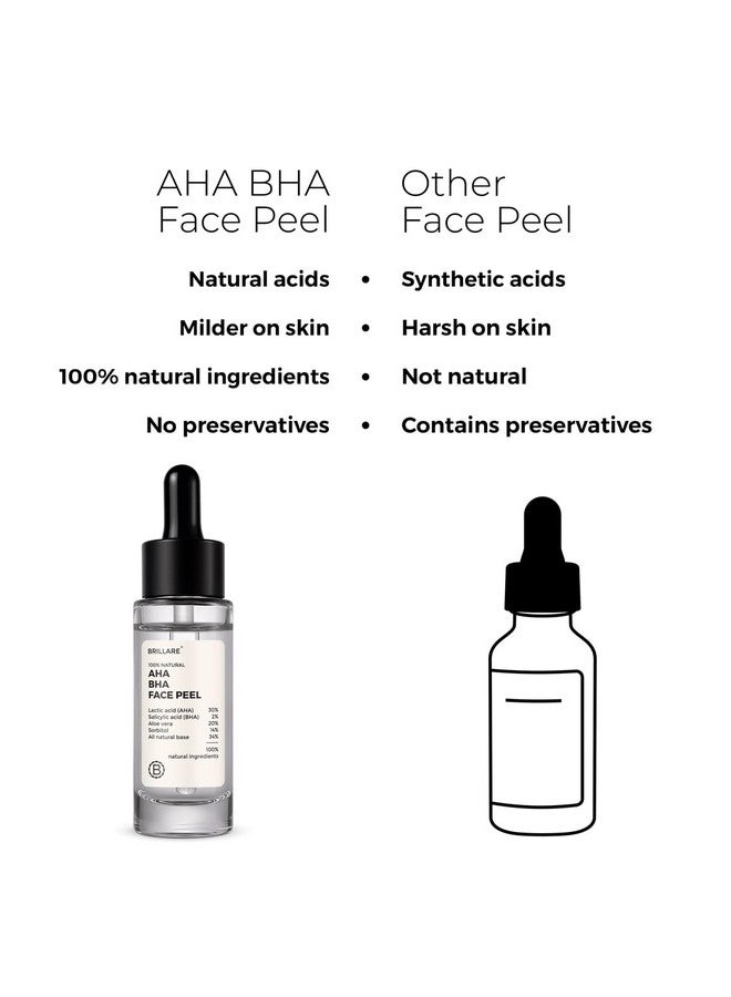 30% Aha + 2% Bha Face Peeling Solution Glowing Smooth Blemishfree Skin Exfoliating Serum For Acne Prone Skin Pigmentation & Antiageing With Lactic Acid Salicylic Acid & Aloe Vera