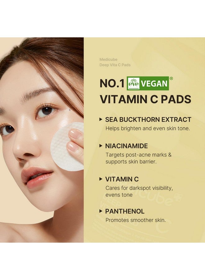 Deep Vita C Facial Pads I Wiping Care For Dark Spots & Pigmentation Concerned Areas | Infused With 7Day Dark Spot Ampoule | 500,000Ppm Of Vitamin Water & 3 Types Of Vitamin | (70 Sheets)