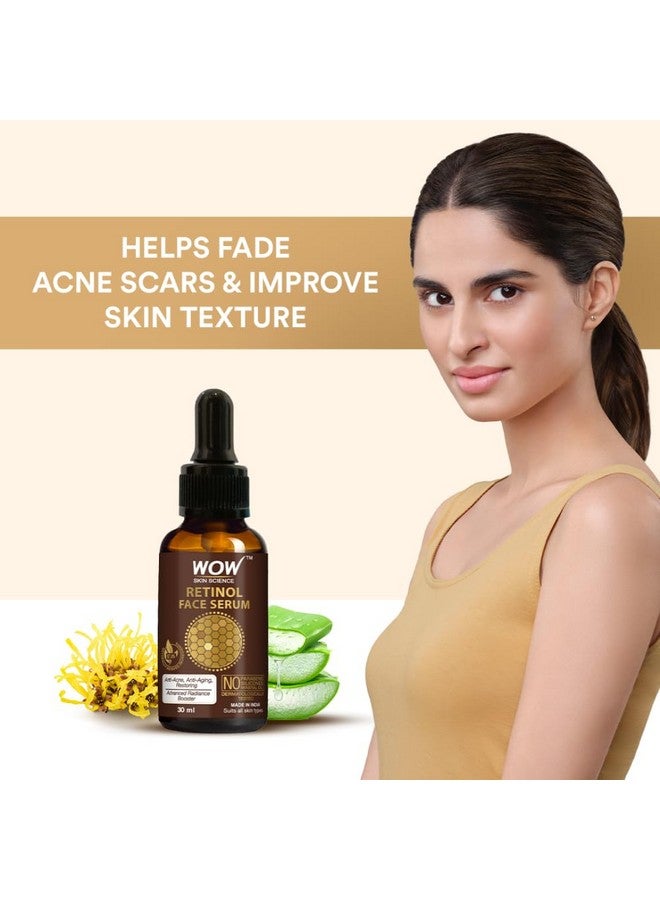 Retinol Face Serum Oil Free Skin Plumping Boost Collagen Anti Acne Anti Aging Restoration No Parabens Silicones & Mineral Oil 30 Ml