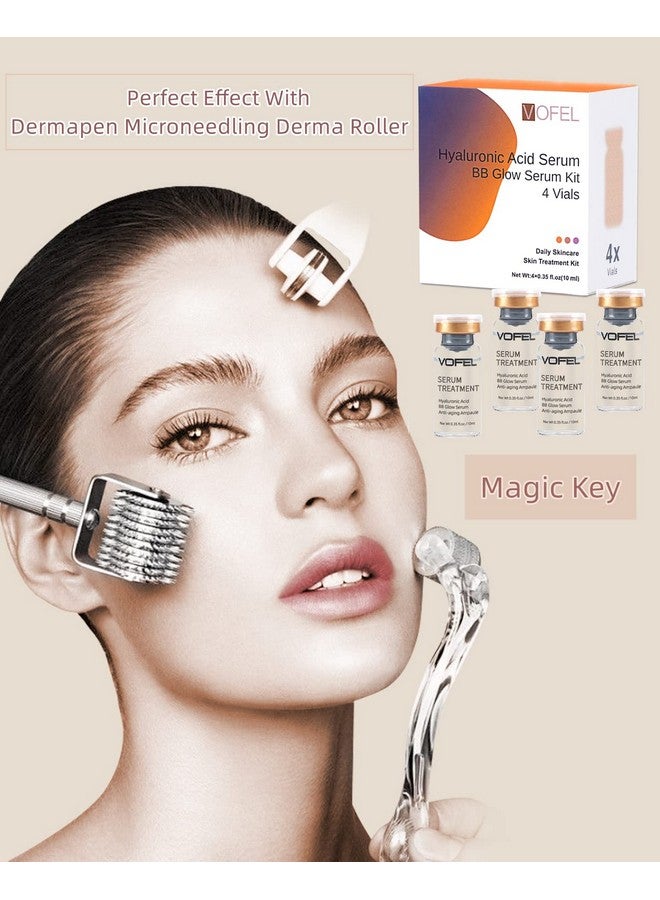 Hyaluronic Acid Serum For Microneedling Serum Ampoules For Face Bb Glow Starter Kit 0.35 Oz 4 Vials