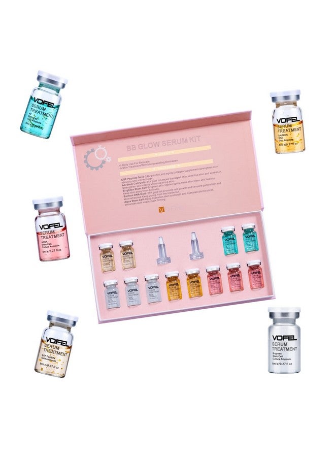 Bb Glow Starter Kit Bb Glow Serum For Microneedling Serum Ampoule Skin Treatment Kit 0.27Oz 12 Vials
