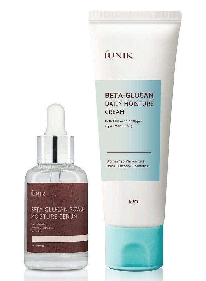 Betaglucan Power Deep Moisture Serum And Facial Cream Kit Intense Hydration Mushroom Yeast Extracts For All Skin Types Cell Regenerating Lifting Natural Ingredients Serum Ampoule Vegan