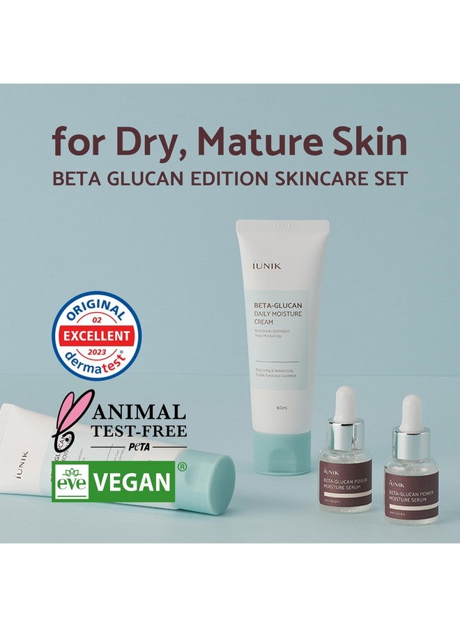 Betaglucan Power Deep Moisture Serum And Facial Cream Kit Intense Hydration Mushroom Yeast Extracts For All Skin Types Cell Regenerating Lifting Natural Ingredients Serum Ampoule Vegan