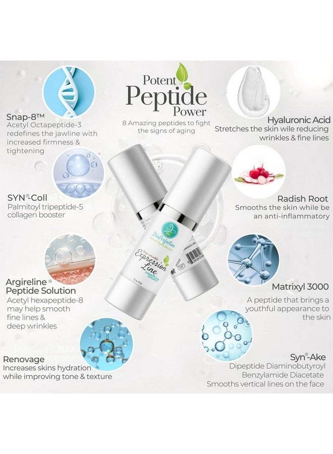 Expression Line Deep Wrinkle Antiaging Serum Matrixyl 3000 Argireline Synake Snap 8 Spin Trap Hyaluronic Acid Crow'S Feet Forehead Skin Perfection