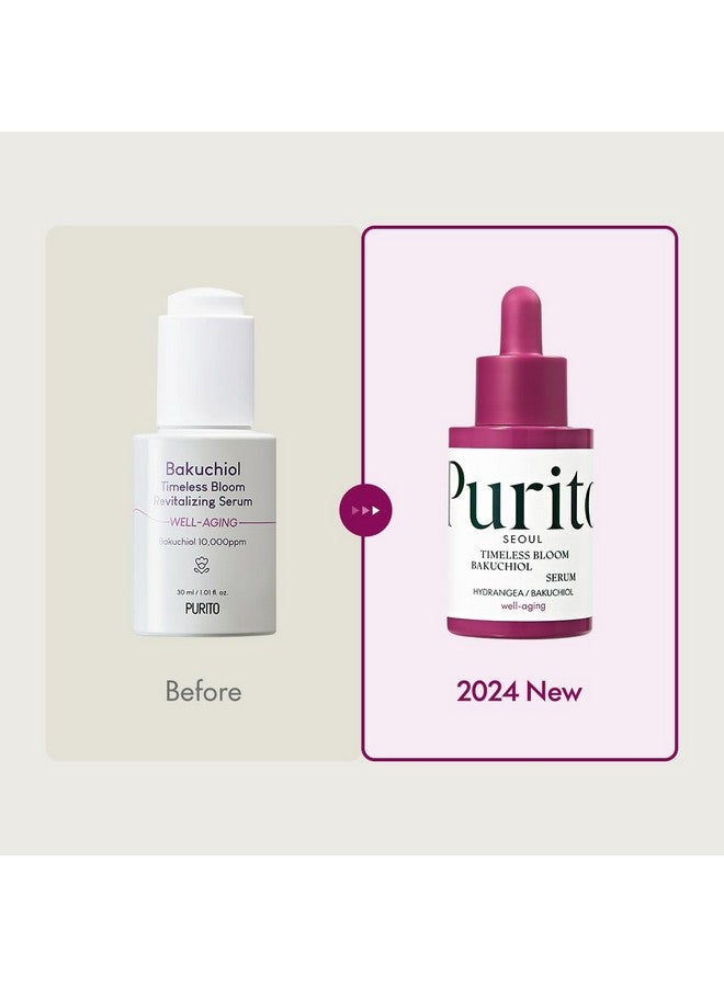 Seoul Timeless Bloom Bakuchiol Serum Korean Jeju Hydrangea For Sensitive Skin Ampoule Fine Line Reduction Anti Aging Facial Serum For Face Kbeauty 30Ml 1Fl.Oz