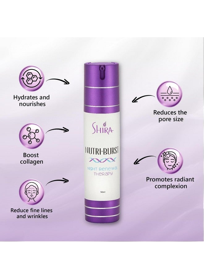 Nutriburst (50Ml)Peptide Night Therapy With Hyaluronic Acid And Collagen Night Cream For Wrinkle Patchesglycolic Acid For Dark Spot Remover For Face And Sun Damaged Skin Repair And Skin Firming