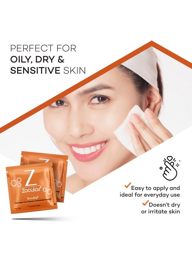 Zocuzap Facial Wipes Moisturizing Acne Wipes For Women And Men For Breakouts Sensitive Skin And Oily Skin 30 Ct