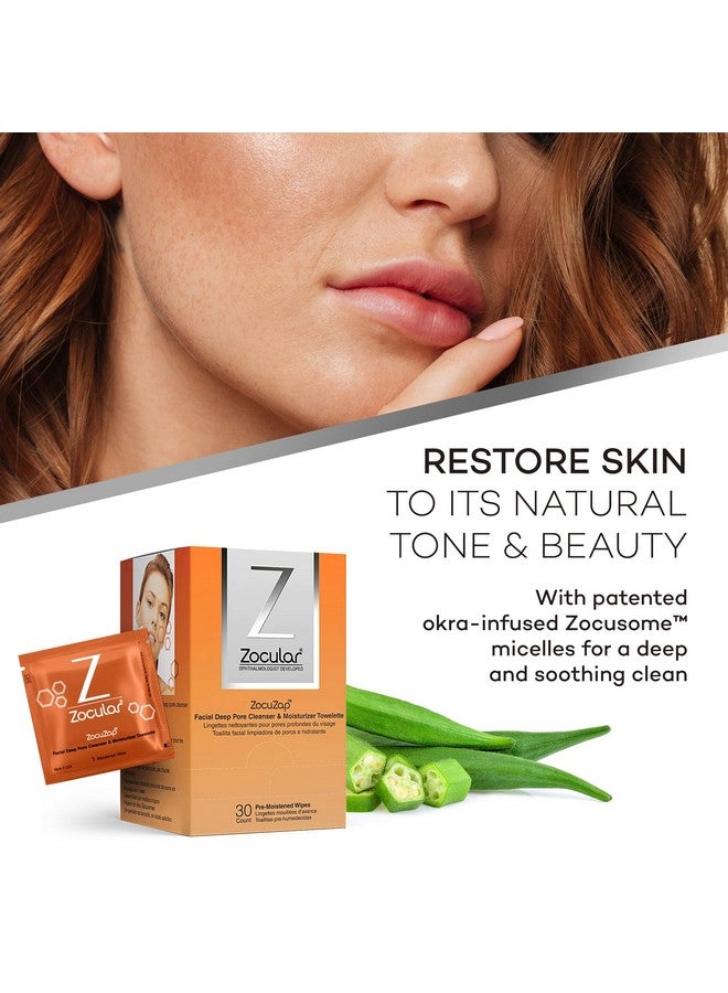 Zocuzap Facial Wipes Moisturizing Acne Wipes For Women And Men For Breakouts Sensitive Skin And Oily Skin 30 Ct