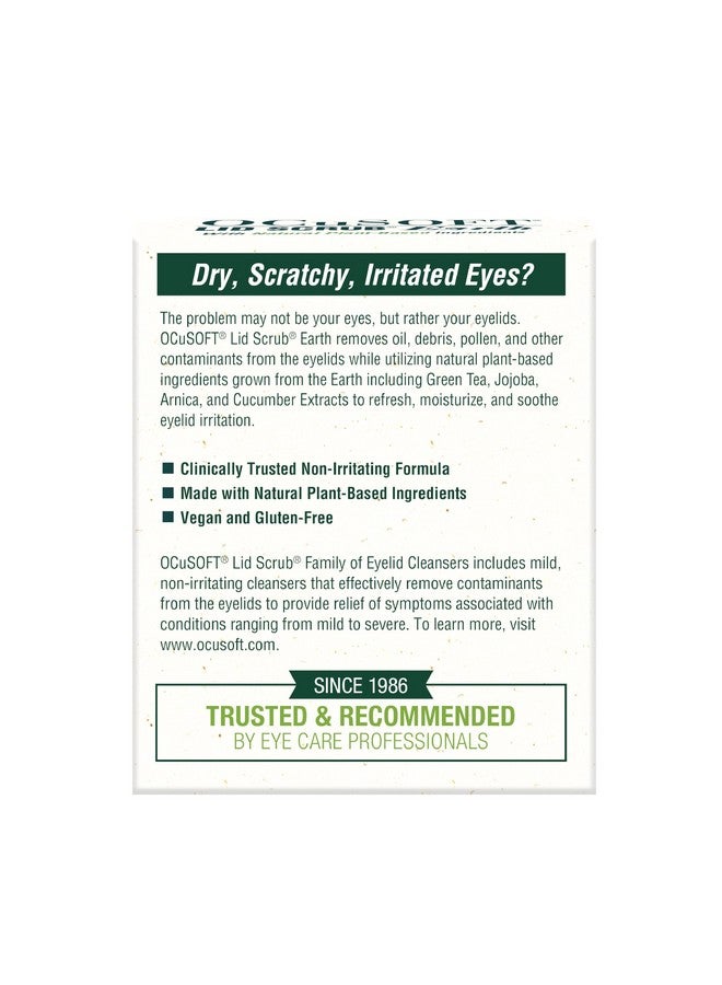 Lid Scrub Earth Eyelid Cleanser Premoistened Eyelid Wipes For Mild To Moderate Conditions Eyelid Cleanser With Natural Plantbased Ingredients 30 Count