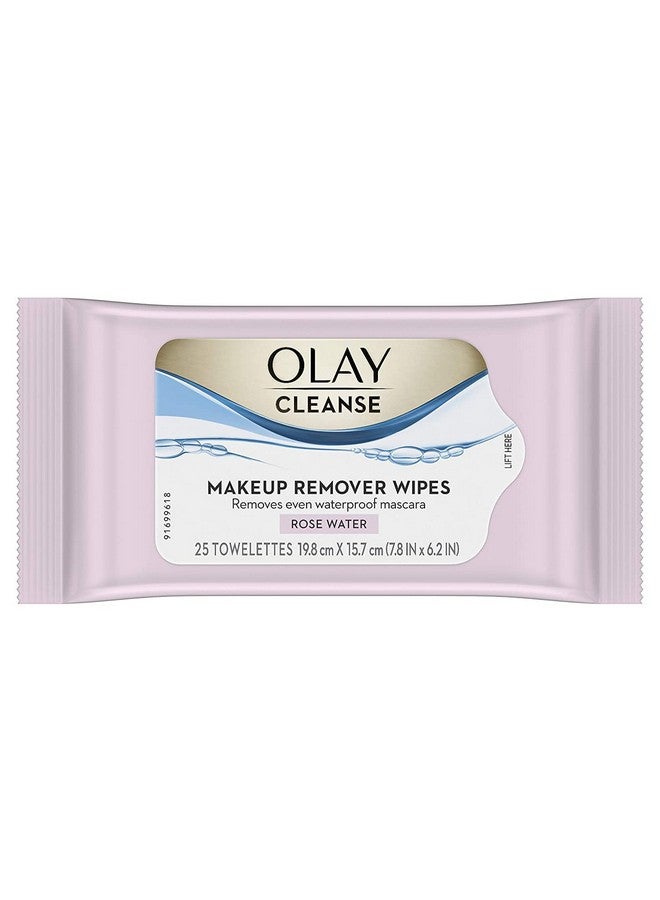 Cleanse Makeup Remover Wipes Rose Water 25 Ea (Pack Of 6)