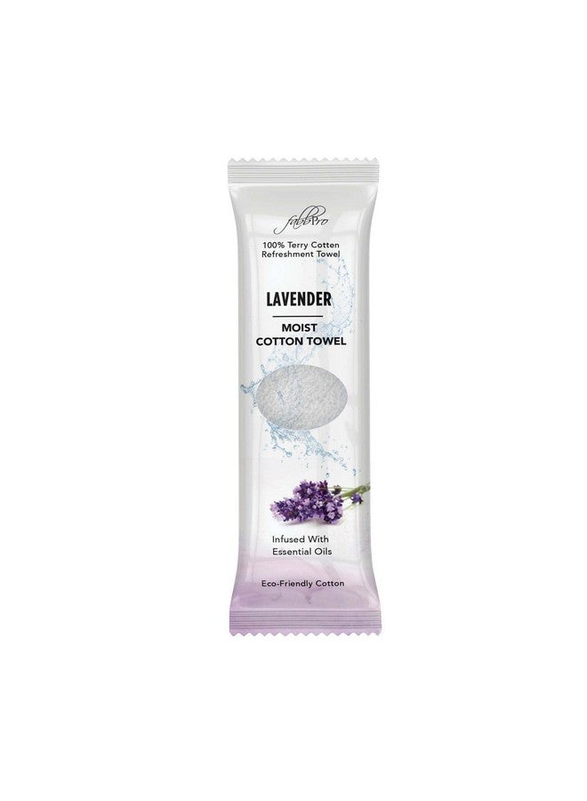 Oshibori Moist Terry Cotton Refreshment Towels (25 Pack 8 X 8 Inches) White Scented Premoistened Essential Oil Infused Towel To Use Hot Or Cold Lavender Scent