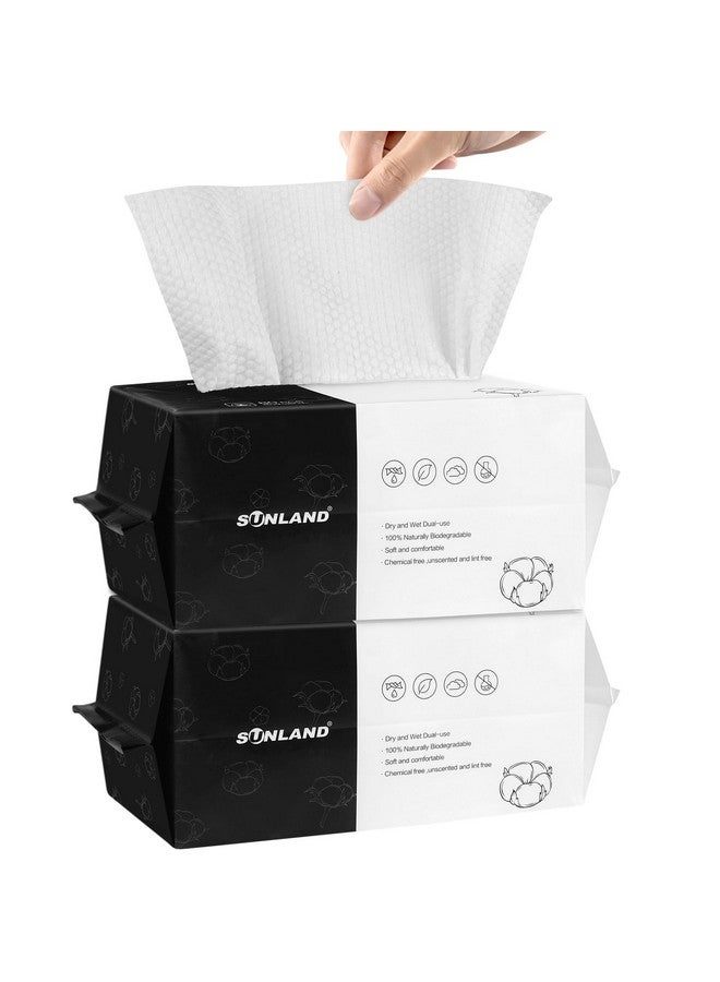 Disposable Face Towels Clean Face Tissue Super Soft For Sensitive Skin，Makeup Remover Dry Wipes，Lint Free And Degradable 160 Count 2 Pack