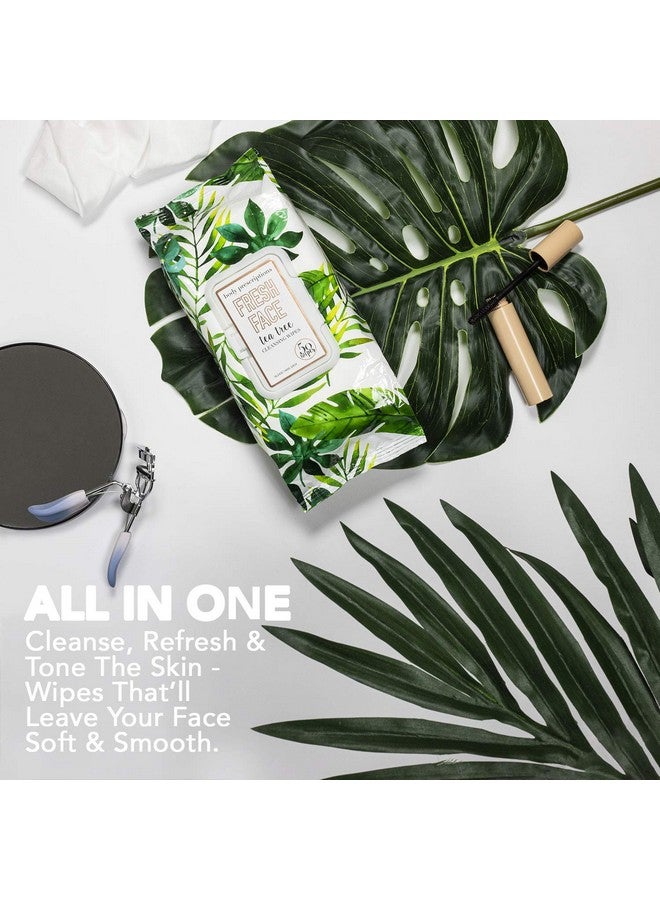Makeup Remover Wipes Bulk Pack Of 4 200 Facial Cleaning Cloths Removes Makeup Mascara Dirt And Oil Flip Top Pack (Fresh Face Tea Tree)