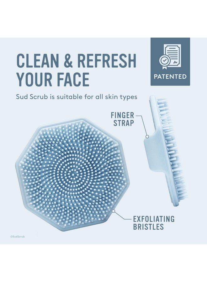 Antimicrobial Silicone Face Scrubber, 1 Pack, Gentle Face Exfoliator For Sensitive Skin, Eco Friendly Facial Cleansing Brush, Exfoliating Face Brush For Men And Women (Blue)