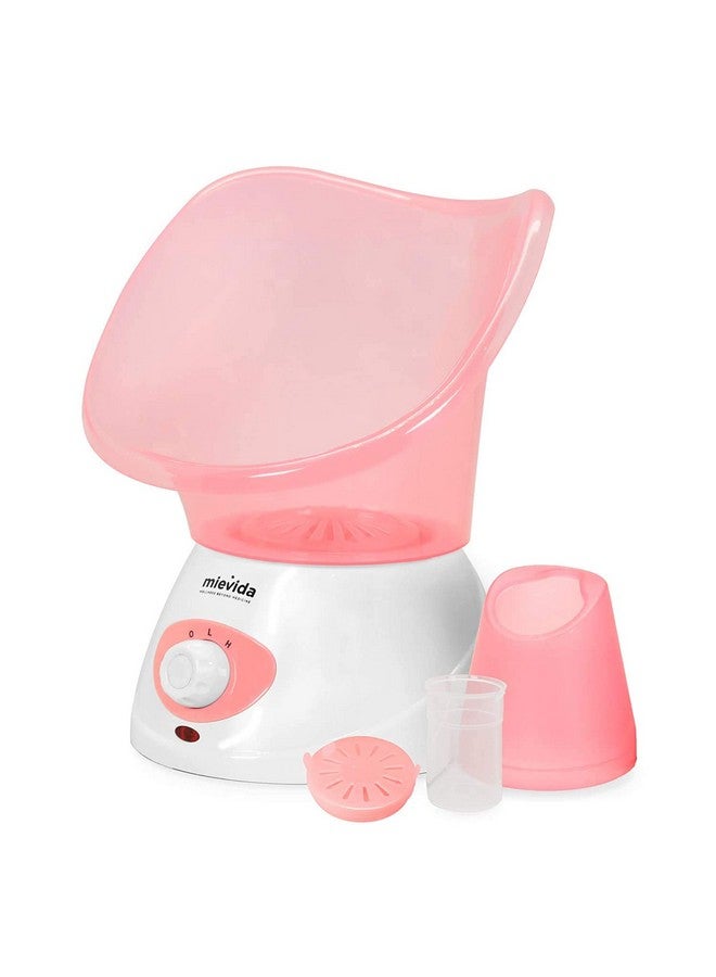 Steam Inhaler Vaporizer And Facial Steamer With Two Level Heat Setting And Temperature Control System (Pink)