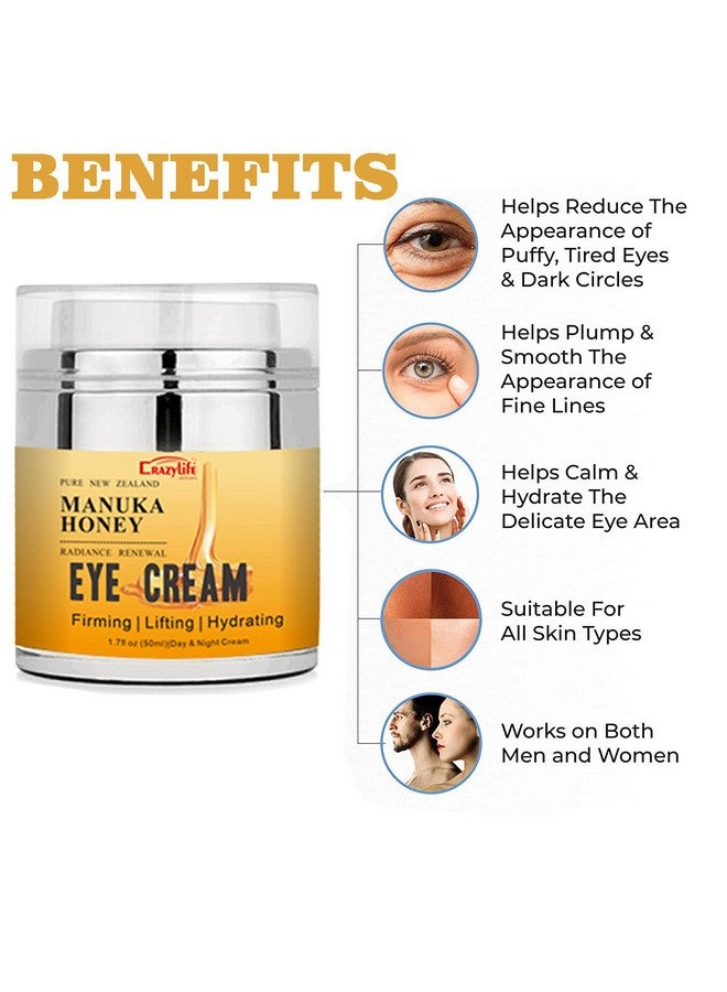 Manuka Honey Eye Cream For Dark Circles And Puffiness Under Eye Cream Anti Aging Eye Cream Improve The Look Of Fine Lines And Wrinkles Retinol And Aloe Vera Natural Relief
