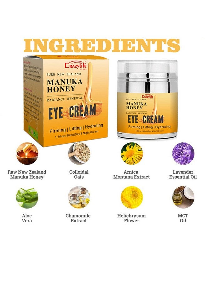 Manuka Honey Eye Cream For Dark Circles And Puffiness Under Eye Cream Anti Aging Eye Cream Improve The Look Of Fine Lines And Wrinkles Retinol And Aloe Vera Natural Relief