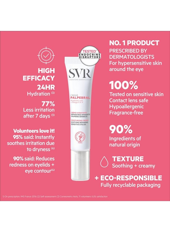 Palpebral Eye Cream Ultrasoothing Cream For Dry Sensitive Eyelids Prone To Irritations Due To Dryness Steroidfree Fragrancefree Formula With Hyaluronic Acid & Shea Butter 0.5 Fl.Oz