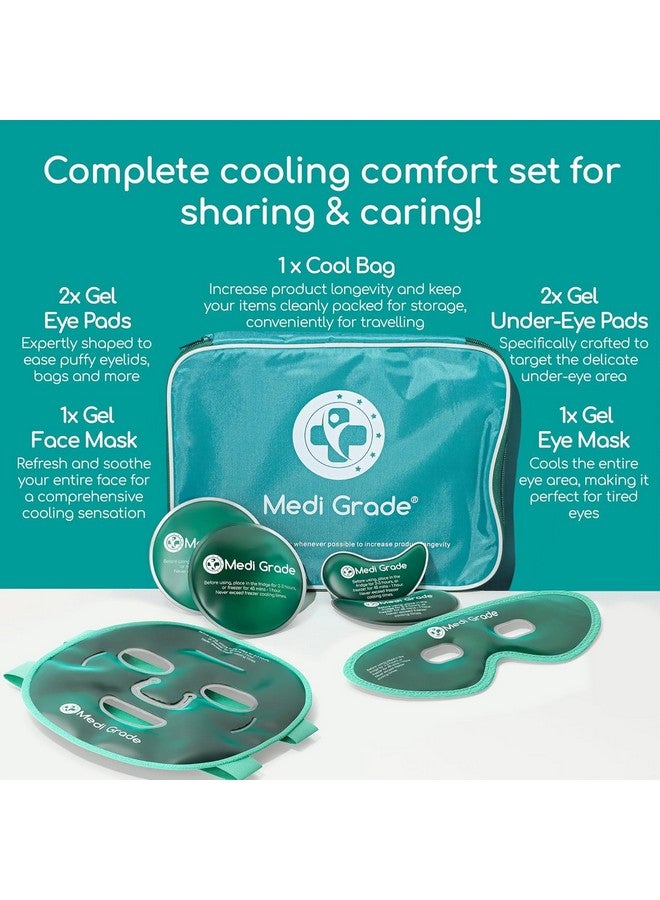 Cooling Ice Face Mask And Cooling Eye Mask For Puffy Eyes & Migraine Relief Self Care Face Ice Pack With Chillgel Face Ice Mask Technology Cooling Face Mask, Eye Pads And Bag