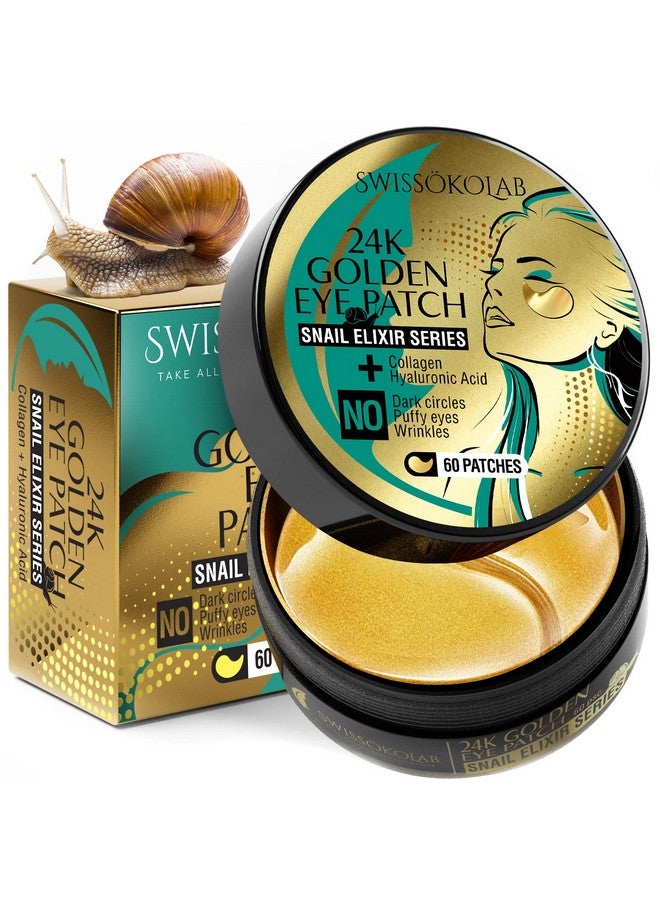 Under Eye Patches For Puffy Eyes 24K Gold Eye Mask Dark Circles And Puffiness Collagen Eye Gel Pads Moisturizing & Reducing Wrinkles Antiaging Hyaluronic Acid (Snail Series)