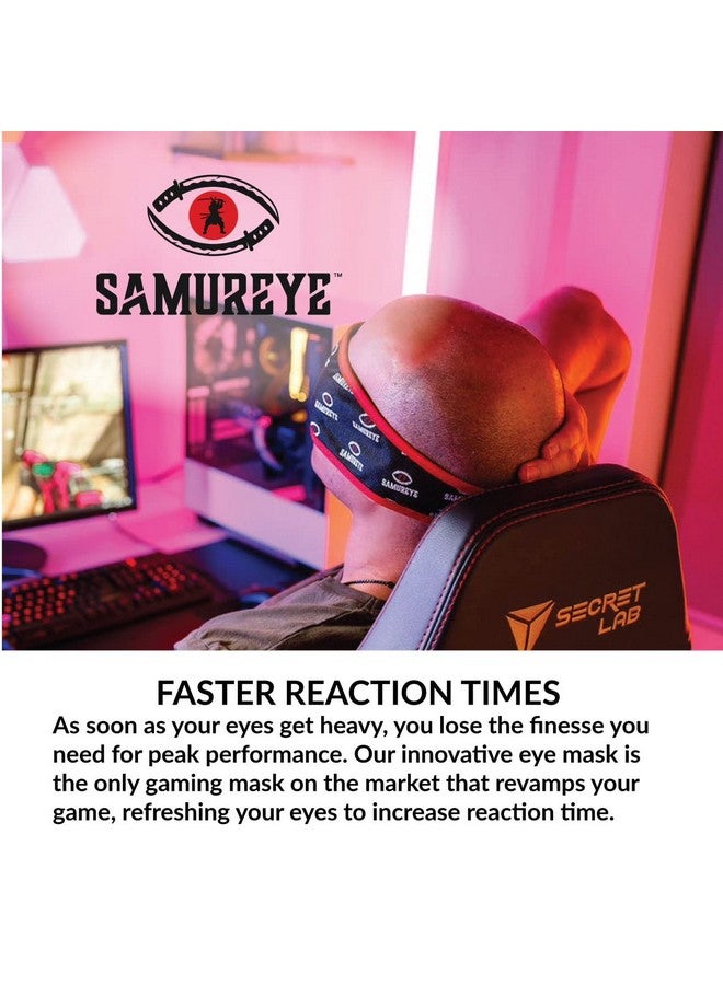 Samureye Gaming Enhancement Mask L Microwaveable Moist Heat Mask L Improve Gaming Performance L Faster Reaction Times L Rejuvenates And Refreshes Eyes L Comfortable Adjustable And Hand Washable