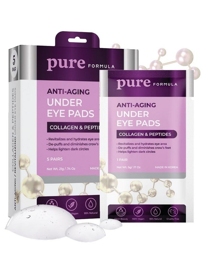 Collagen And Peptides Under Eye Patches Reduces Puffiness & Dark Circles Firming & Antiaging Under Eye Pads Cruelty Free Korean Skin Care For All Skin Types 5 Pairs