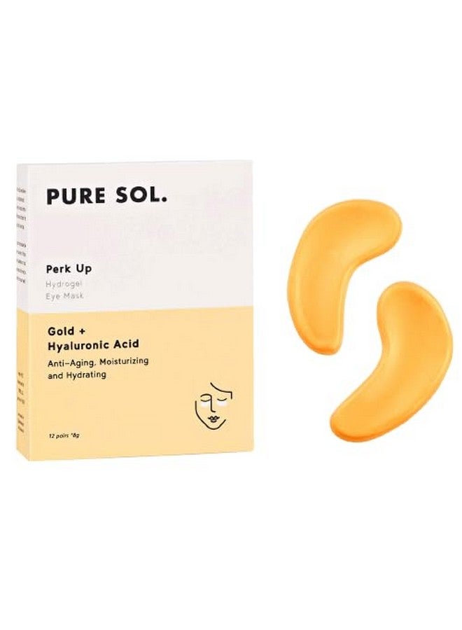 Pure Sol Hydrogel Gold Under Eye Mask Hyaluronic Acid Retinol Antiaging Moisturizing And Hydrating 12 Pairs | Eye Patches For Puffy Eyes Dark Circles Gifts For Women. Gifts For Mom