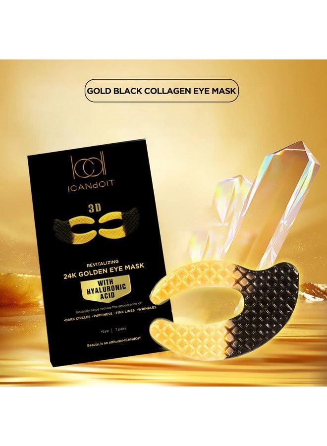 Icandoit 24K Gold Eye Mask For Dark Circles&Puffinessantiagingantiwrinkle With Hyaluronic Acid And Collageneye Zone Care Eye Patches For All Skin Typesbest Gift Idea For Women&Men7Pairs