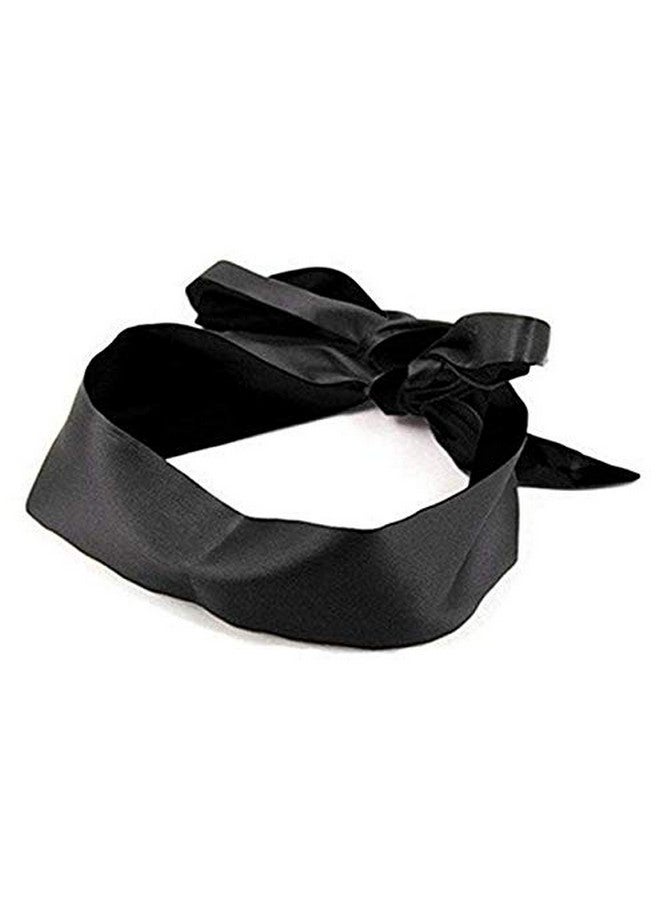 150Cm/59 Black Soft And Comfortable Sleeping Mask Silky Satin Eye Mask Blindfold