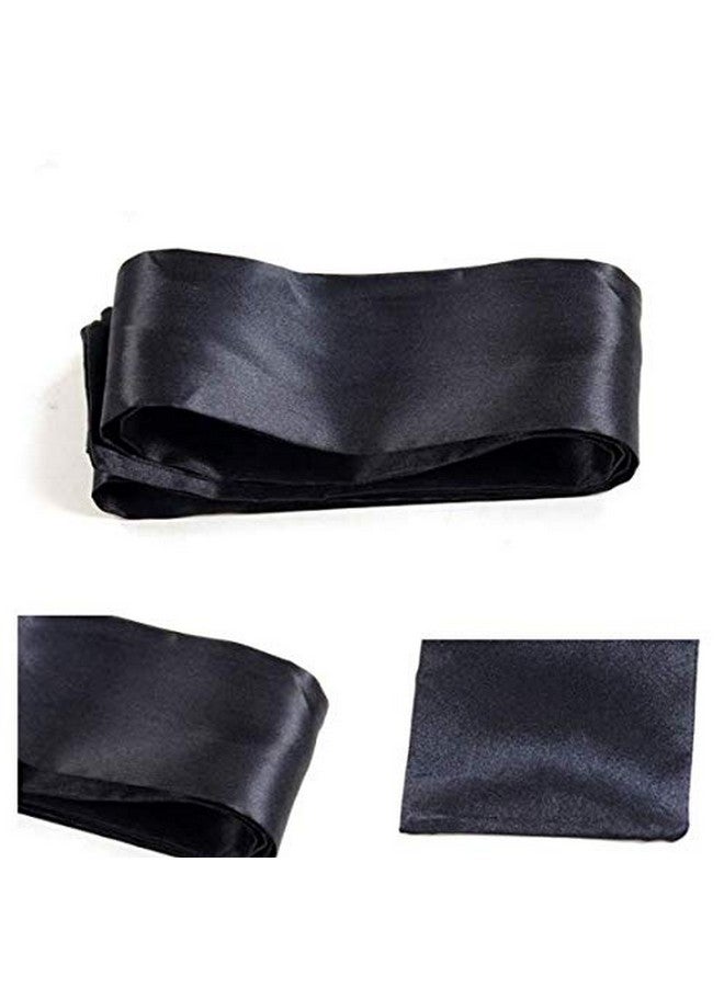 150Cm/59 Black Soft And Comfortable Sleeping Mask Silky Satin Eye Mask Blindfold