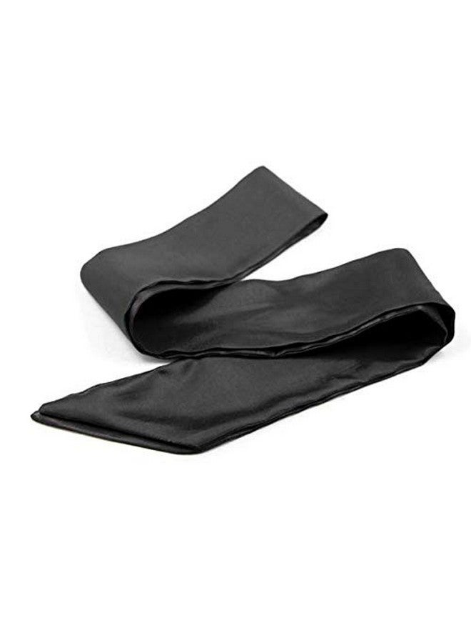 150Cm/59 Black Soft And Comfortable Sleeping Mask Silky Satin Eye Mask Blindfold