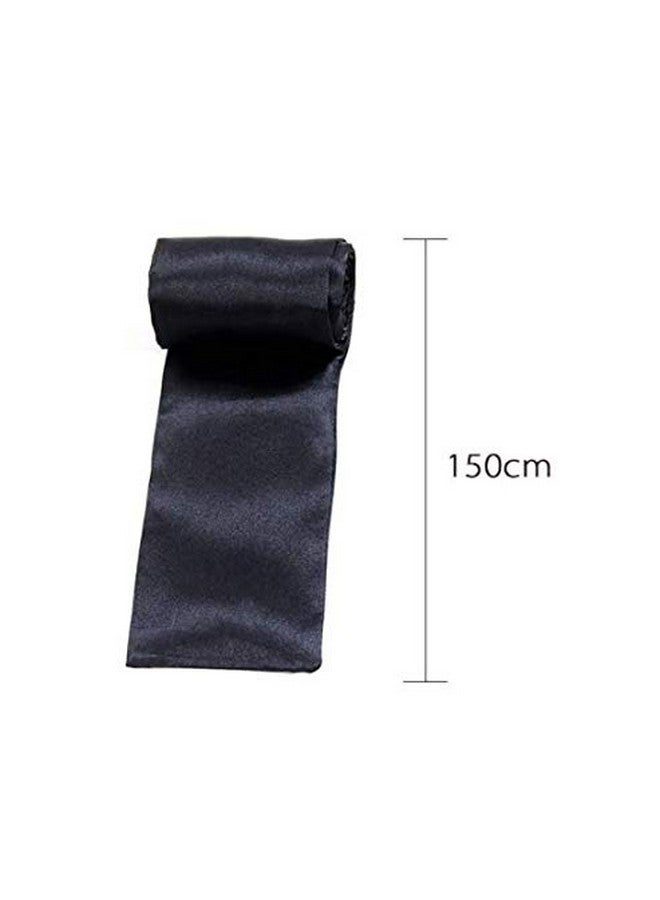 150Cm/59 Black Soft And Comfortable Sleeping Mask Silky Satin Eye Mask Blindfold