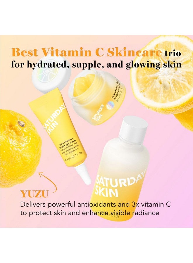 3Piece Skin Care Set Yuzu Vitamin C Sleep Mask Yuzu Vitamin C Bright Toner And Eye Cream Overnight Facial Masks Korean Beauty Best Vitamin C Skincare Set