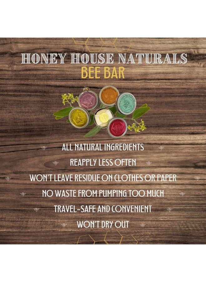Honey House Naturals Bee Bar Gift Set Small Bee Bar .6 Ounces Allnatural Ultra Moisturizing Lotion Bar Infused With Essential Oils And Butters 5 Piece Set