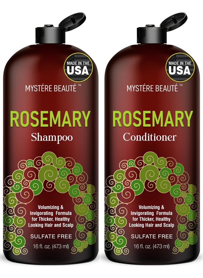 Rosemary Shampoo And Conditioner Set Rosemary Shampoo Promotes Hair Growth & Scalp Health Volumizing Formula For Thicker Hair Sulfate & Paraben Free For Men Women 16 Fl Oz Each