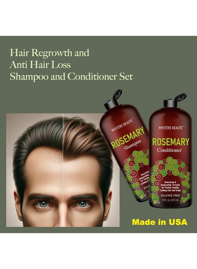 Rosemary Shampoo And Conditioner Set Rosemary Shampoo Promotes Hair Growth & Scalp Health Volumizing Formula For Thicker Hair Sulfate & Paraben Free For Men Women 16 Fl Oz Each