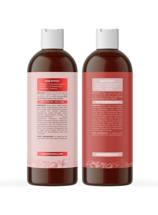 Argan Oil Of Morocco Shampoo And Conditioner Sulfate Free Shampoo And Conditioner Set For Color Treated Hair Volumizing Shampoo And Conditioner For Men And Women For Curly Frizzy Dry Damaged Hair