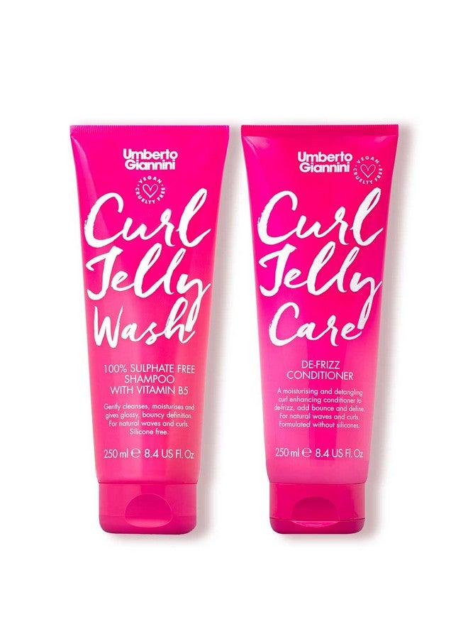 Curl Jelly Shampoo & Conditioner Jelly Wash & Jelly Care Vegan Cruelty Free & Sulfate Free For Curly Or Wavy Hair No Frizz