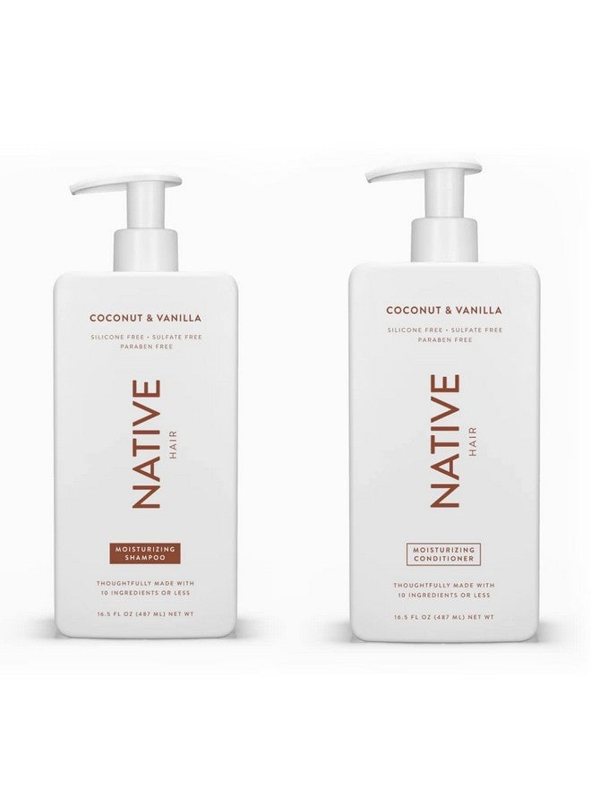 Shampoo And Conditioner Set Sulfate Free Paraben Free Dye Free With Naturally Derived Clean Ingredients 16.5 Oz (Coconut & Vanilla Moisturizing) 2 1.3 Ounces