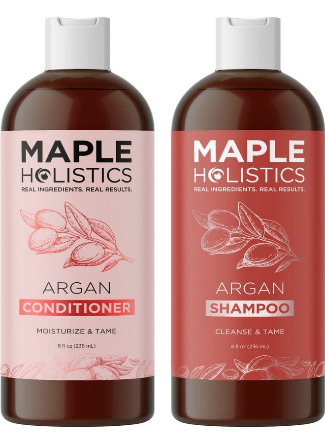 Argan Oil Of Morocco Shampoo And Conditioner Sulfate Free Shampoo And Conditioner Set For Color Treated Hair Volumizing Shampoo And Conditioner For Men And Women For Curly Frizzy Dry Damaged Hair