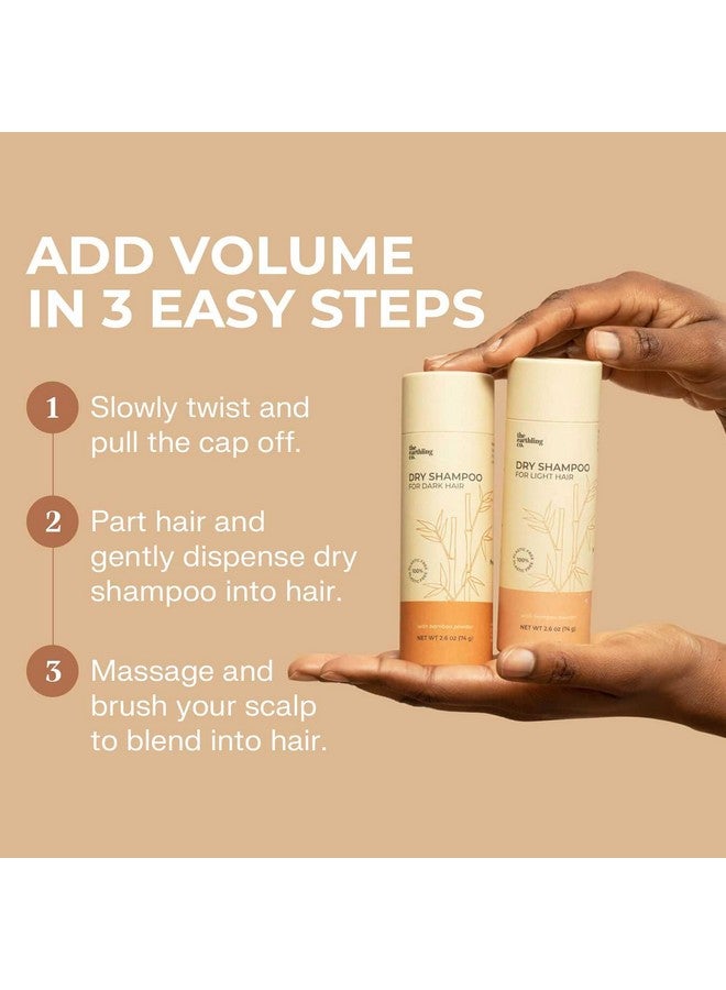 Dry Shampoo Non Aerosol Volumizing Powder For Oil Natural Organic Ingredients For Brown And Black Hair Talcfree Formula With Rosemary Oil And Biotin (Dark Hair 2.6 Oz)