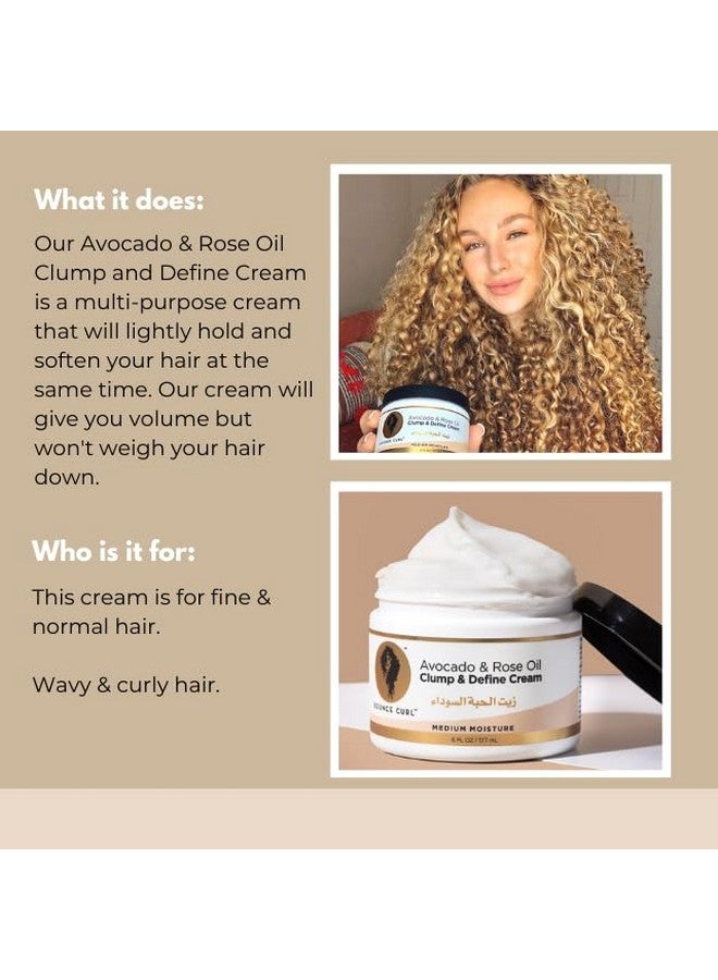 Avocado & Rose Oil Clump & Define Cream For Curly Frizzy Hair
