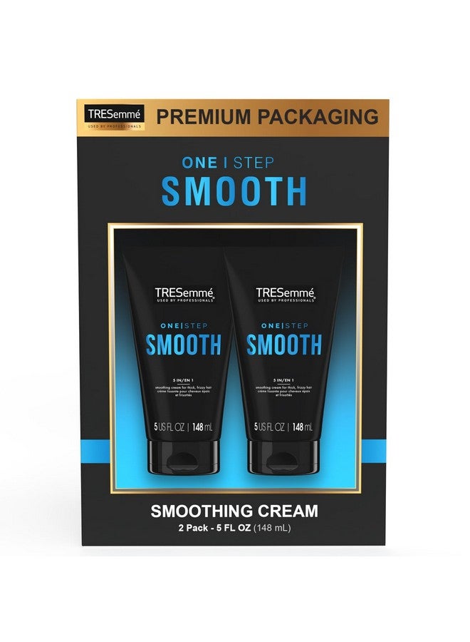 One Step Smooth 5 In 1 Smoothing Hair Cream Serum Cream Hybrid 24 Hour Frizz Control Glossy Shine Heat Protectant For Hair Softness & Hair Color Vibrancy 2 Pk 5 Oz Ea With Box